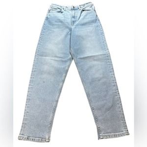 H&M Divided Jeans Womens Size 8 Mom High Rise Tapered Stretch Light Blue Denim
